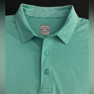 CALLAWAY SS Opti-Dri Polyester Mint Green Muted Stripe Polo